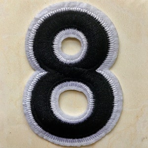 Black and White Embroidered iron on Numbers Applique Patch,Iron On Numerals Patch for T-Shirt or Coat,Decoration Embroidery iron on Patches