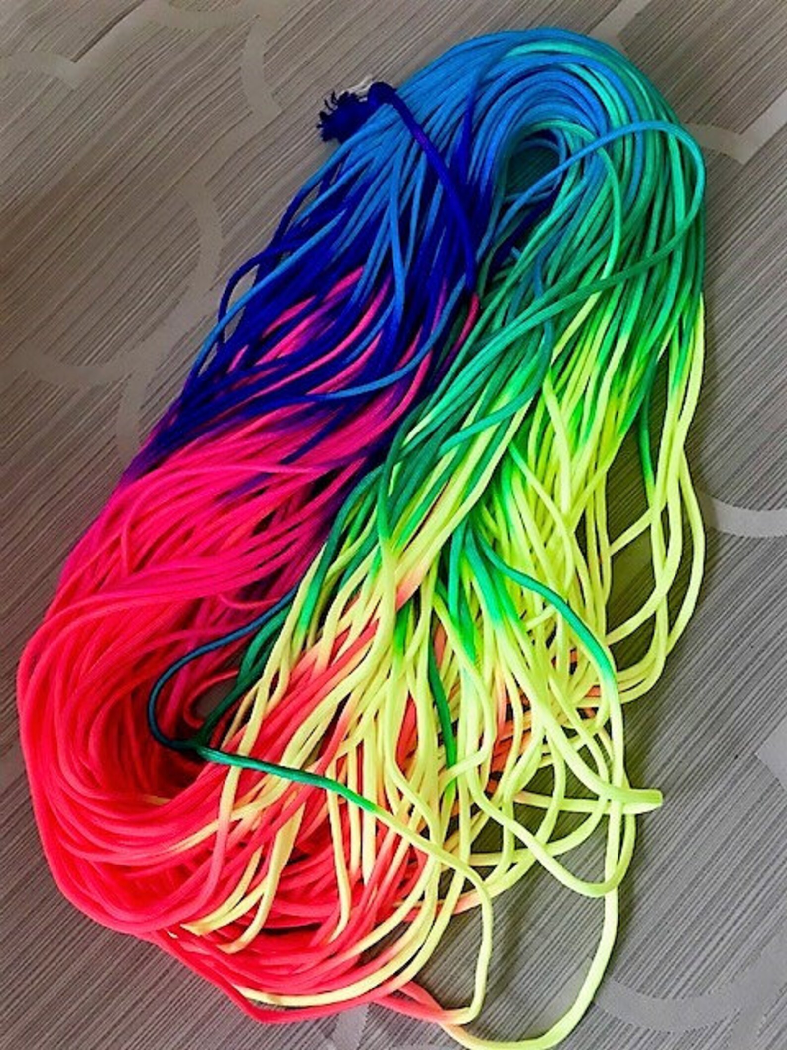 Neon Color Nylon Cord Knotting/beading Cord 5mm Rainbow/ Etsy