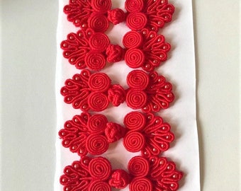 5 Pairs of Bead Chinese Frogs fasteners closure buttons, Price Per 5 Pairs  Available in 14 Colors.