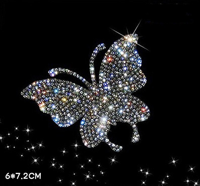 2pcs Butterfly Shape Crystal Decal Emblem Decor Rhinestone - Etsy