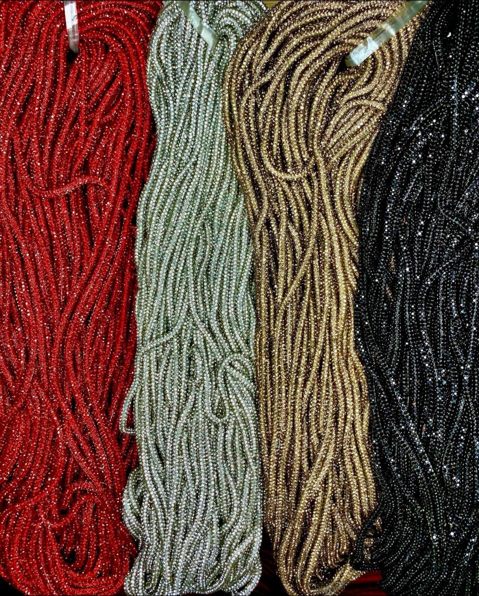 2 Yards 5mm Crystal AB Glitter Rope, Crystal cord Crystal Trimming Shoelaces DIY