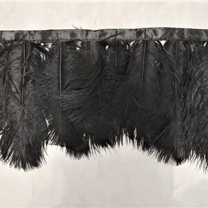 5&quot; Ostrich Feather Trim: Black or Light Brown Feather Fringe