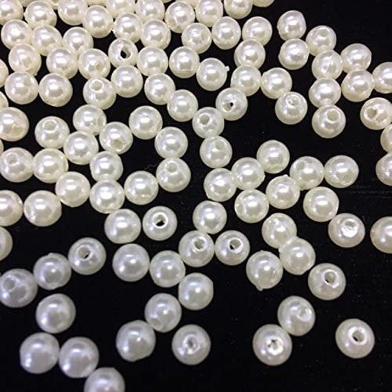 Ivory or White 4MM or 5MM Loose Round Pearl Price per Pack/50 Grams Sew on  Pearl 