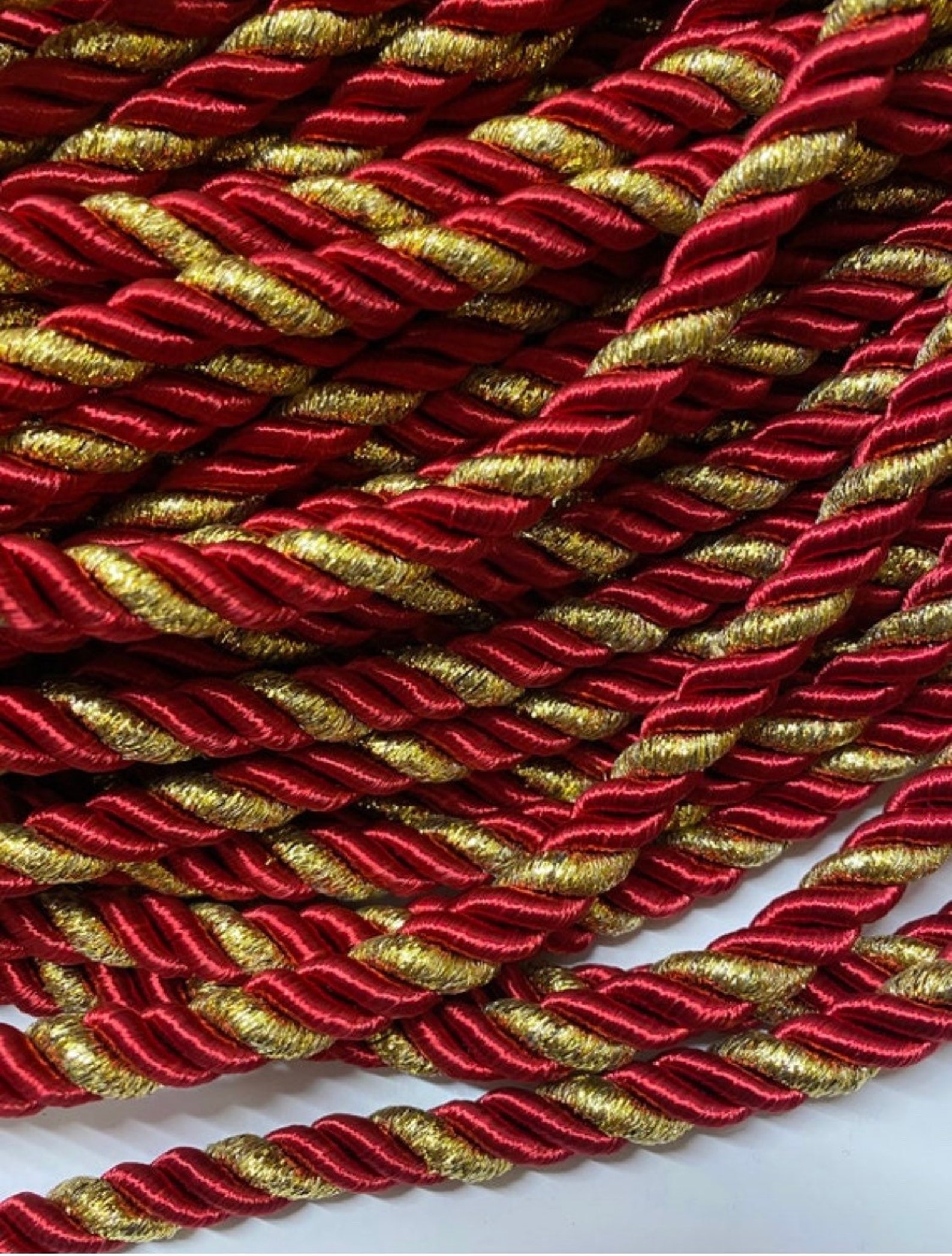 8mm Twisted Satin Cord Two Tone Colors Satin Rope Decoration Etsy