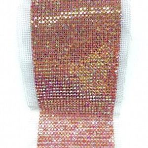 Malha de strass de cristal com acabamento de costura em ouro ou prata, faixa para bolo de casamento, 1 jarda, 24 fileiras