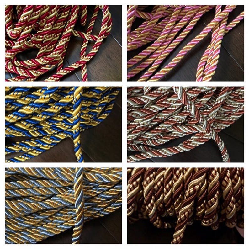 9mm Twisted Satin Cord Two Tone Colors Satin Rope Decoration Etsy Sweden