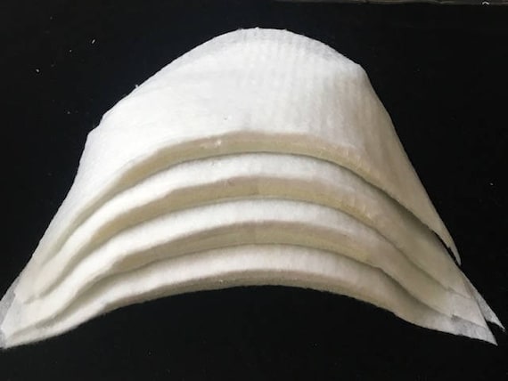 Felt Shoulder Pads: White Cotton Wadding, Jacket Making (4 Pair)