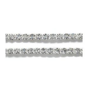 1 Row Rhinestone Banding Trim / Crystal /silver setting