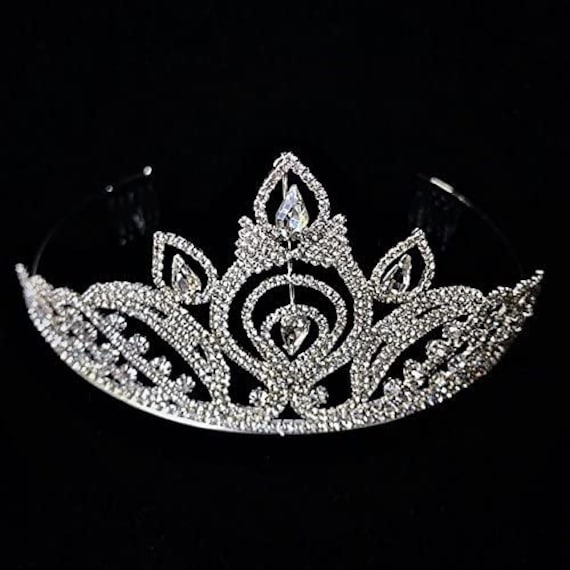 Vintage Rhinestone Bridal Crown: Silver Wedding Tiara - Etsy display picture 2