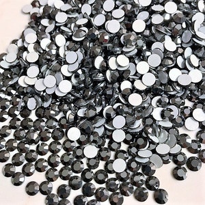 Jet Hematite Rhinestones: SS20 Flat Back Crystals, 1440pcs