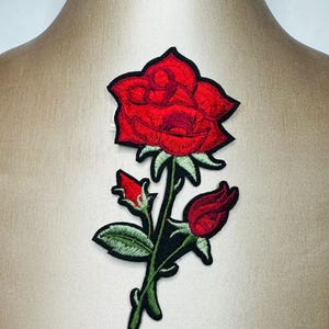 2 Pcs Rose Embroidered Applique Patch: Sew On/Iron On, DIY Fashion