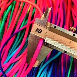 Neon Color Nylon Cord - knotting/beading cord - 5mm - Rainbow/ 12 Yards