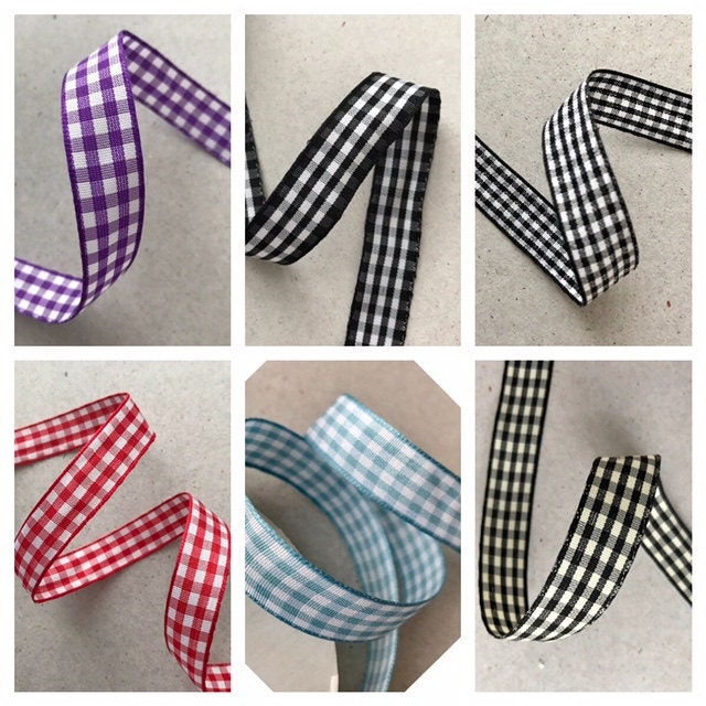 5/8'' Inch Wide Classic Checkered Ribbon, 100% Cotton Ribbon Selling ...