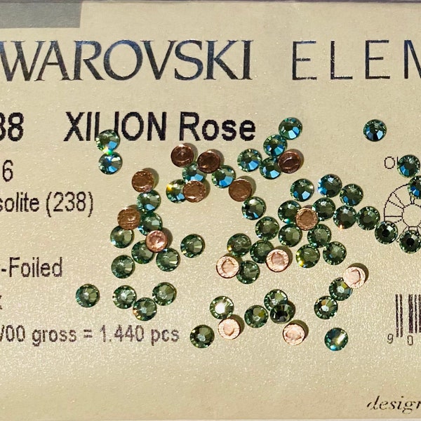 Swarovski Chrysolite Hotfix Rhinestones SS16, 4mm, Swarovski Rhinestones(144pcs/pk)- Hot fix Chrysolite Crystals Swarovski Rhinestones
