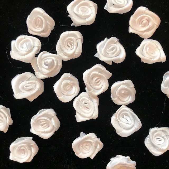 18mm White Rose Flower Small White Rose Flower Small Ribbon - Etsy