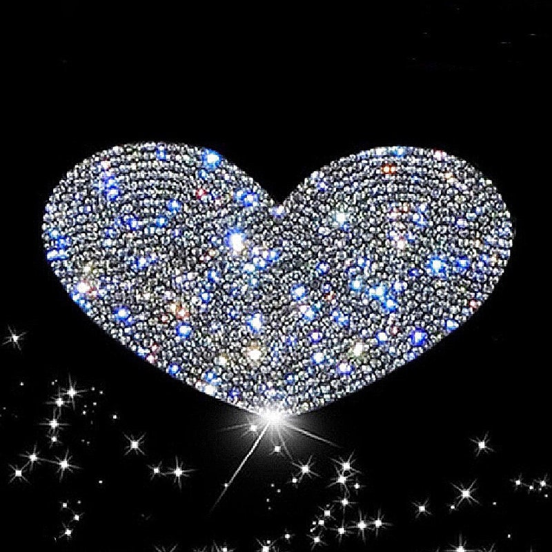 Rhinestone Iron on Heart - Etsy