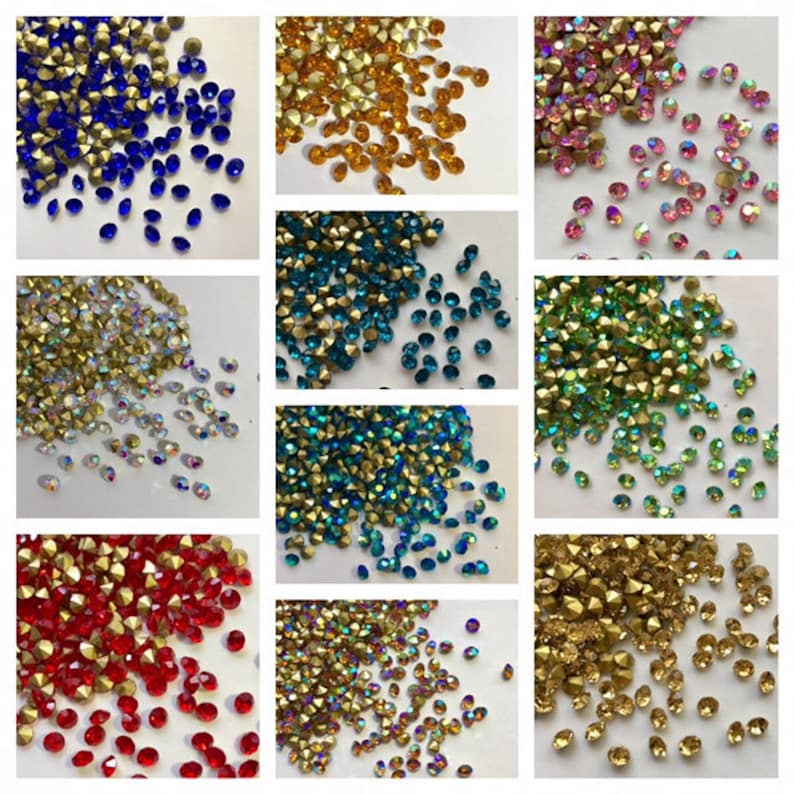 Crystal AB 5mm Loose Pointy Rhinestone Packs/ Swarovski Shine ...