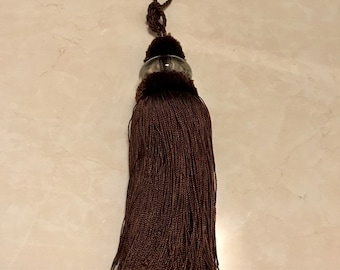 Crystal Key Tassel Dark Brown Decorative Armoire Tassel
