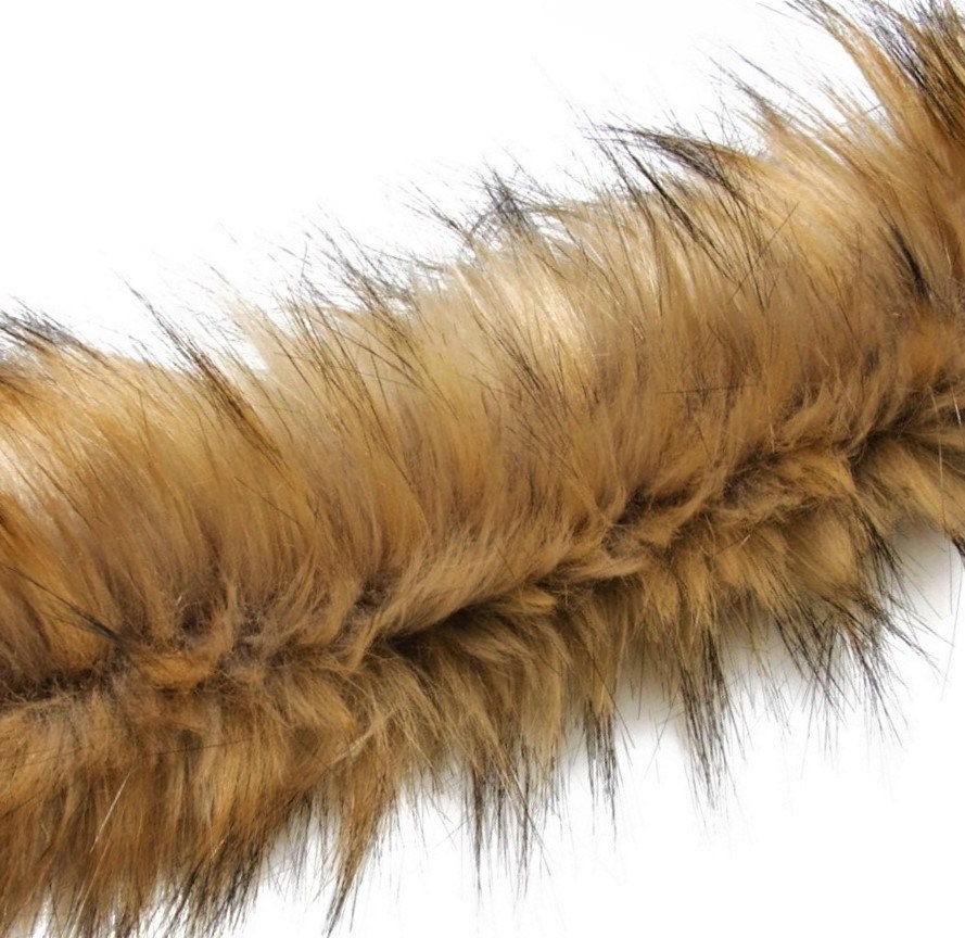 Brown Faux Fur Fabric 12 Inches by 60 Inches Fashion Faux Fur for Collars,  Cuffs, Trim, and Crafts 