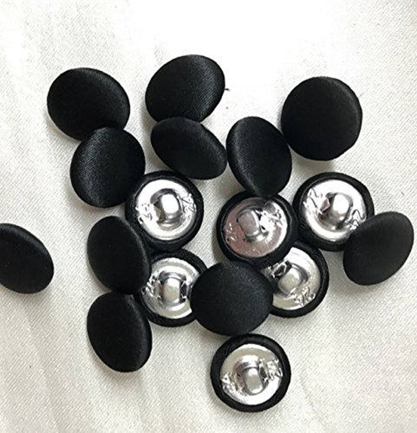 24pcs Tuxedo Buttons Black or White Polyester Satin Etsy Norway