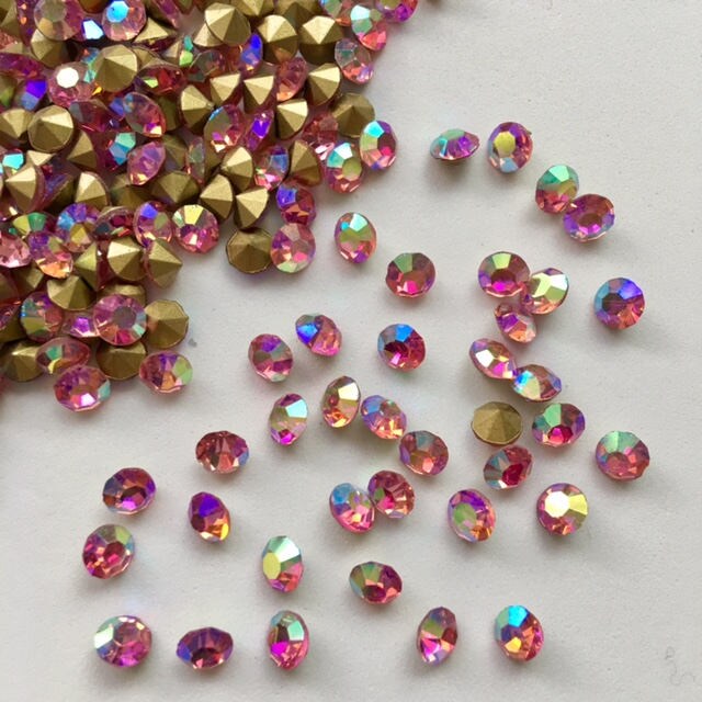 Crystal AB 5mm Loose Pointy Rhinestone Packs/ Swarovski Shine ...