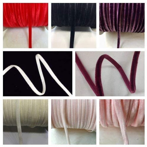 1/4'' Nylon Velvet Ribbon Single face Price Per 10 Yards