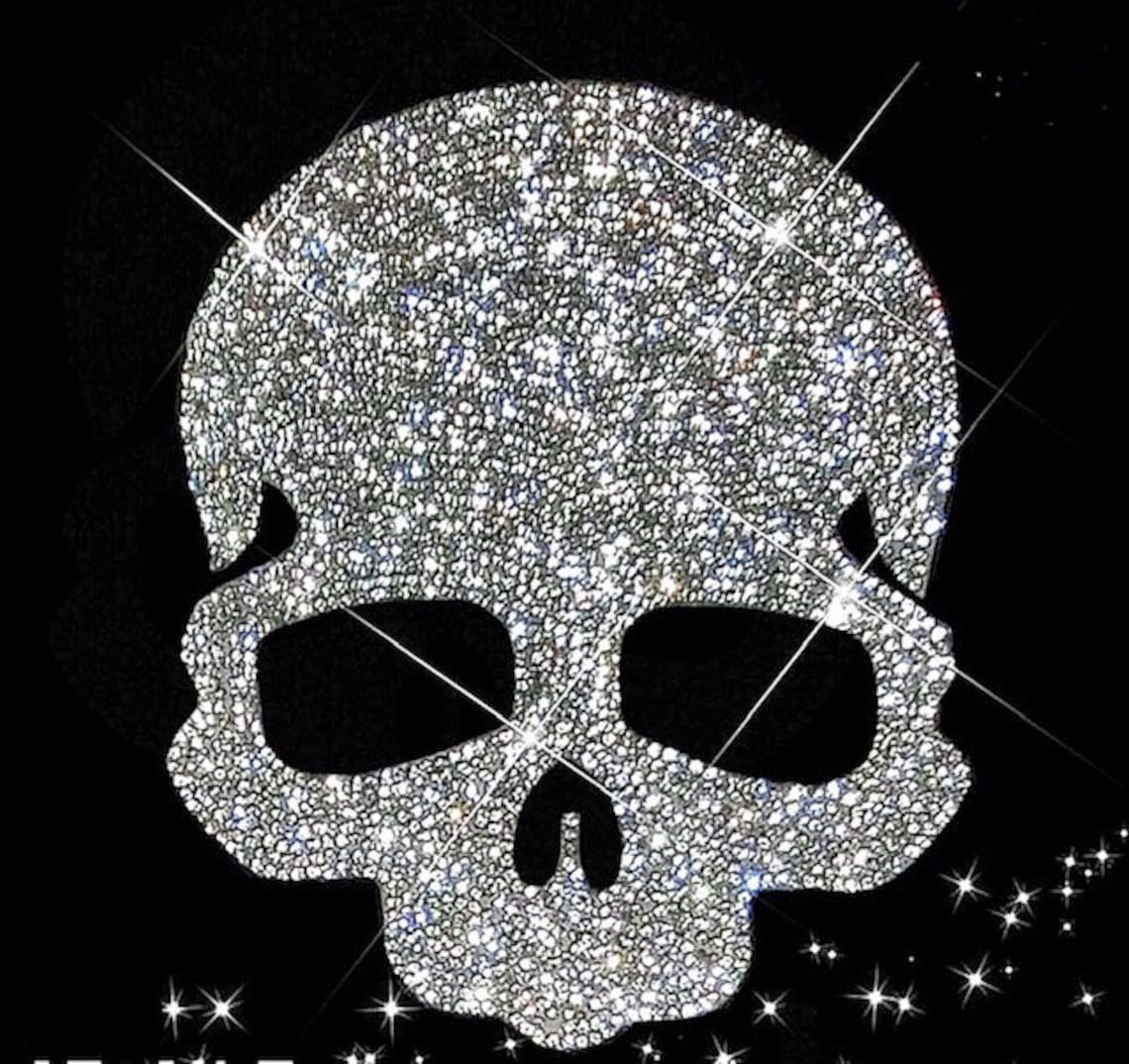 Large Skull Rhinestone Transfer Iron on Hot Fix Crystal - Etsy