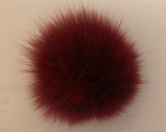 Natural Genuine Real Fox Fur Pom Pom Ball 3.5'-4'' inch 'Width