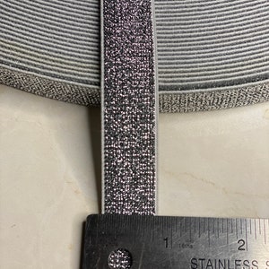 Paictheix Gold & Silver Glitter Elastic Ribbon - 4cm (1.57") Wide, 6 Yards Total, For Waistbands, Headbands, Crafts