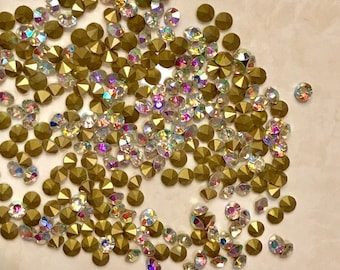 Blue Zircon Rhinestones SS6: 2MM Pointed Crystal Pack (1440 Pcs
