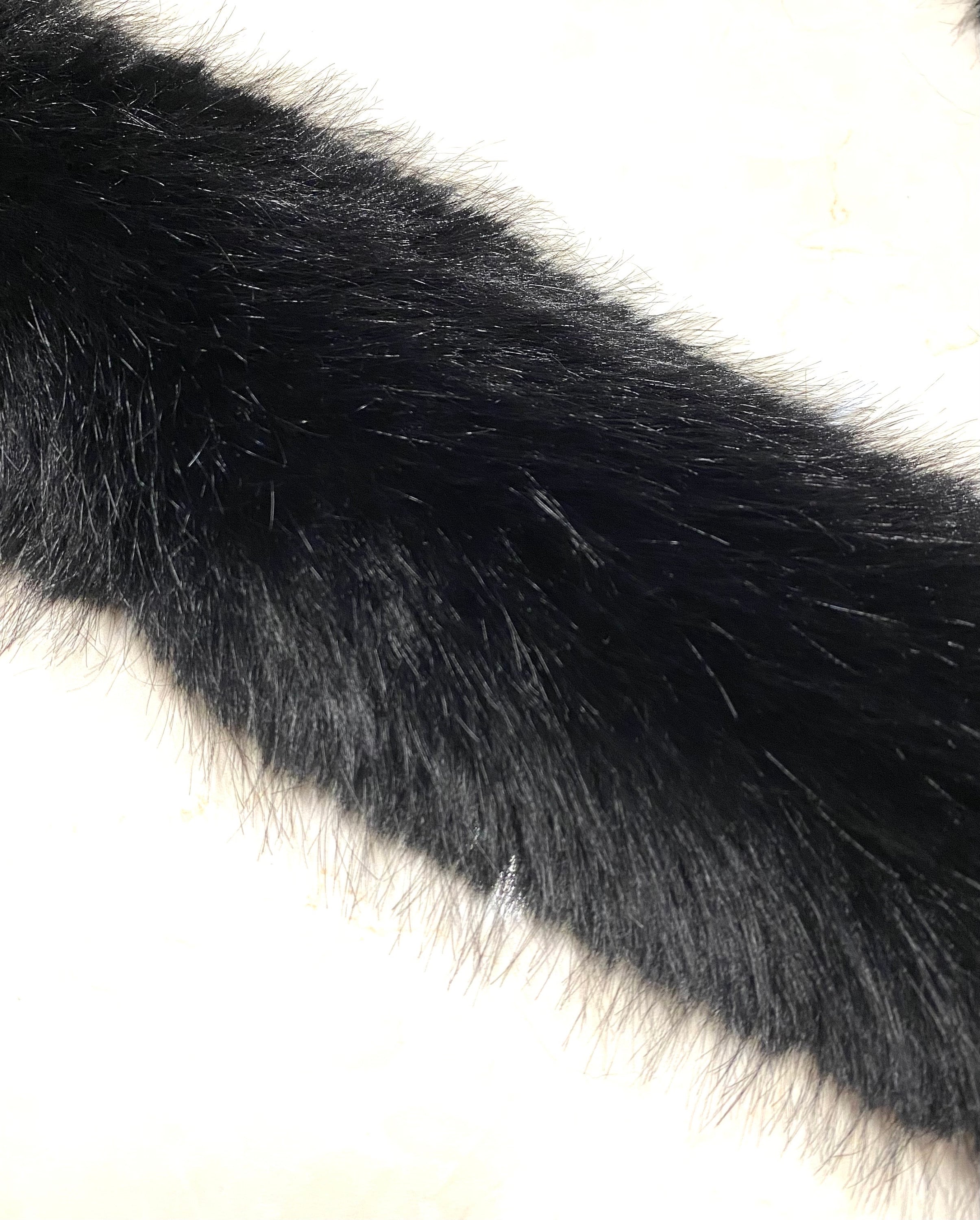 4 Inch Wide Mink Hairs Sewing Craft Material Fur Trim Fur Strip , Price Per Yard