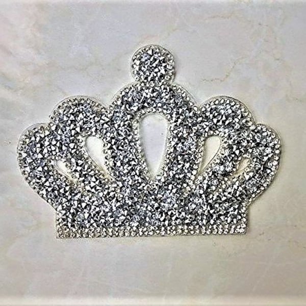 Crown Rhinestone Applique Iron on Transfer Applique Patch, Price For 1 Pcs