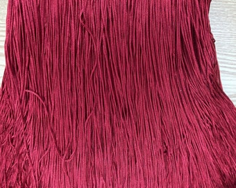 18" inch long Wine Color Chainette Fringe Selling by Yard.