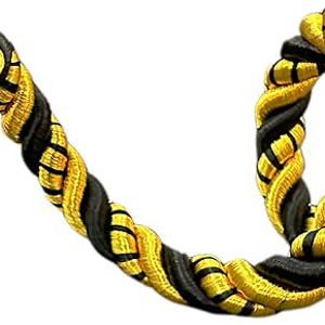 8mm Satin Twist Cord Gold/Black Decoration Braided Shiny Cord Choker Thread Twine String Rope Supplies Price per 5 Yards