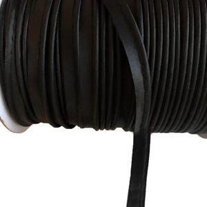 Black Synthetic Leather Piping Cord Trim: 10 Yards