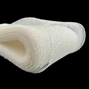 1 1/4&#39; Inch White With Silver Metallic Polyester Horsehair Braid selling per Roll/ 25 Yards
