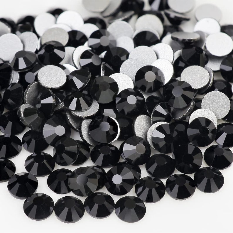 1440 Jet Black Crystal Rhinestones: SS20 Flat Back Glass - Etsy