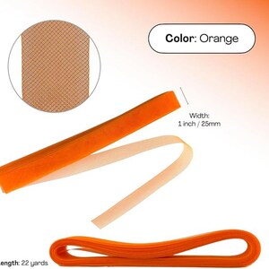 1&quot; inch polyester paardenhaarvlecht, verkoop per rol/22 yards oranje