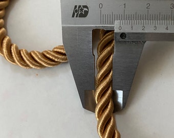 8mm Satin Twist Cord, Khaki Decoration Trim (5yards) Braided Cord Shiny Cord Choker Thread Twine String Rope Piping Supplies