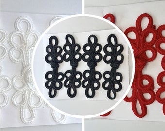 Five Pairs of Traditional Chinese Frogs fasteners closure buttons in Red Or Black