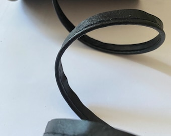 Cord-Edge -Piping Trim Synthetic Leather-Black Lip Cord for Clothing Pillows, Lamps, Draperies/ Price Per 10 Yards