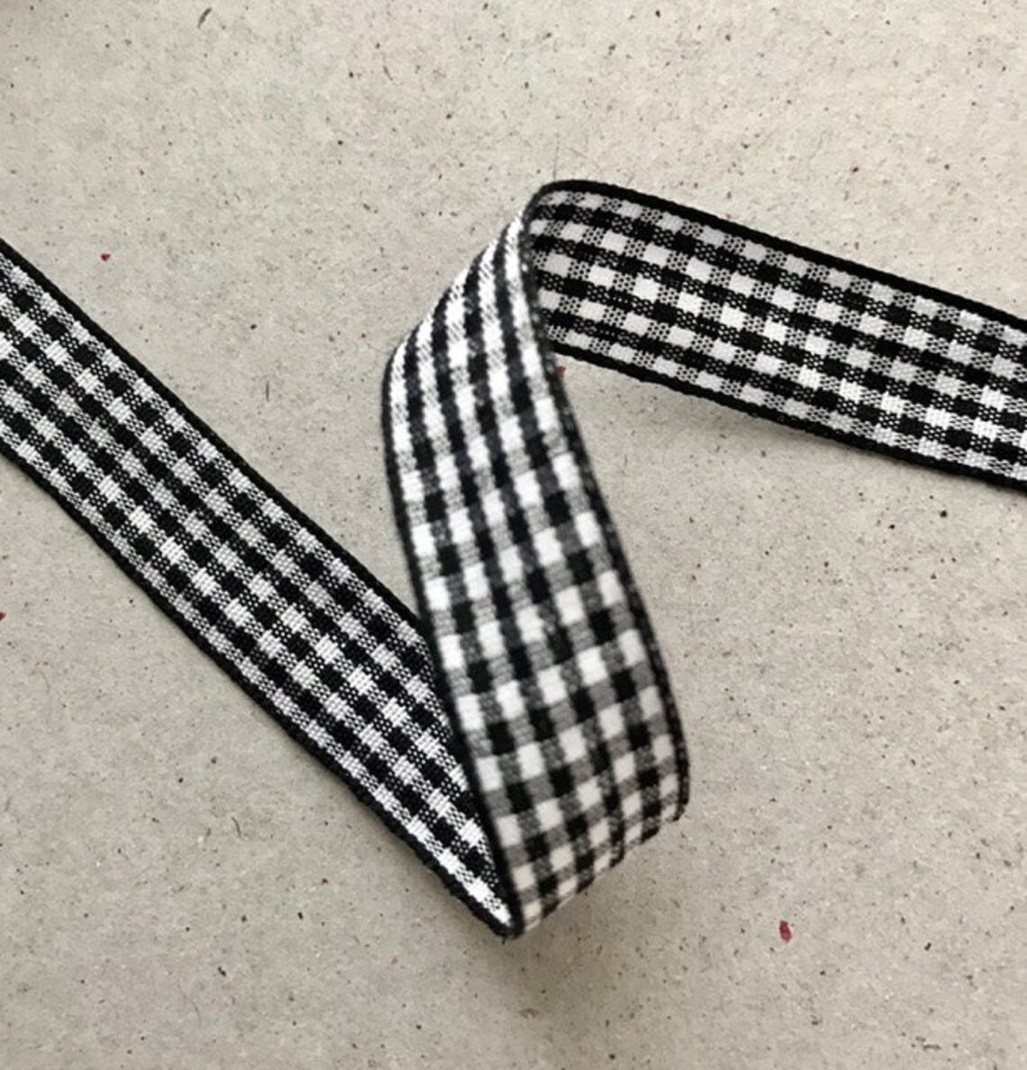 3/4'' Wide Black and White Checkered Ribbon Cotton Etsy