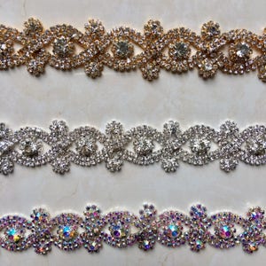 Sparkly Rhinestone Crystal Trimming: Bridal Wedding Sash, Hair Decoration