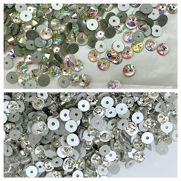 5mm Sew on or Glue On Loose Premium Rhinestones/ Shine like Swarovski quality 144pcs Color Crystal Or Crystal AB