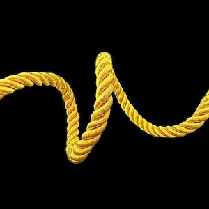 8 mm Gold Satin twist cord, Gold decoration trim (5yards) Gold cord,braided Shiny Cord Choker Thread Twine String Rope Piping Supplies