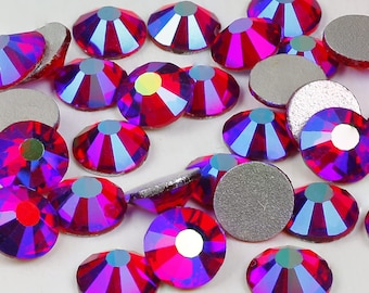 Diamantes de imitación Light Siam AB: cristales planos SS20, 1440 unidades