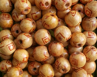 HINZIC 100-Piece Large Hole Wooden Beads (9x10mm) - 5 Colors For Jewelry Making, Macrame, DIY