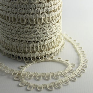 72&quot; Ivory /White / Black Elastic Button Loops - Adjacent - for Bridal Gowns, Trails