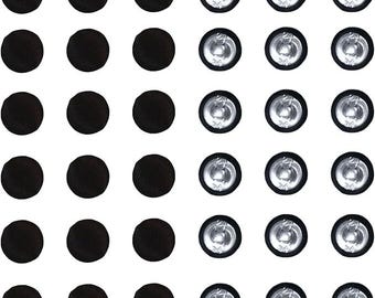 36Pcs Tuxedo Buttons, Black Polyester Satin, 1/2"/Metal Shank