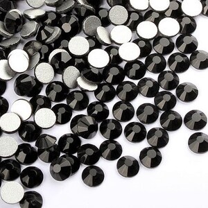 1440 Jet Black Crystal Rhinestones: SS20 Flat Back Glass